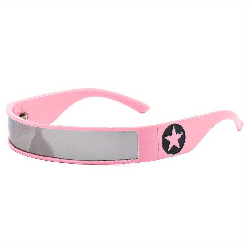 Y2K Wrap Around Sunglasses Star Decor UV400
