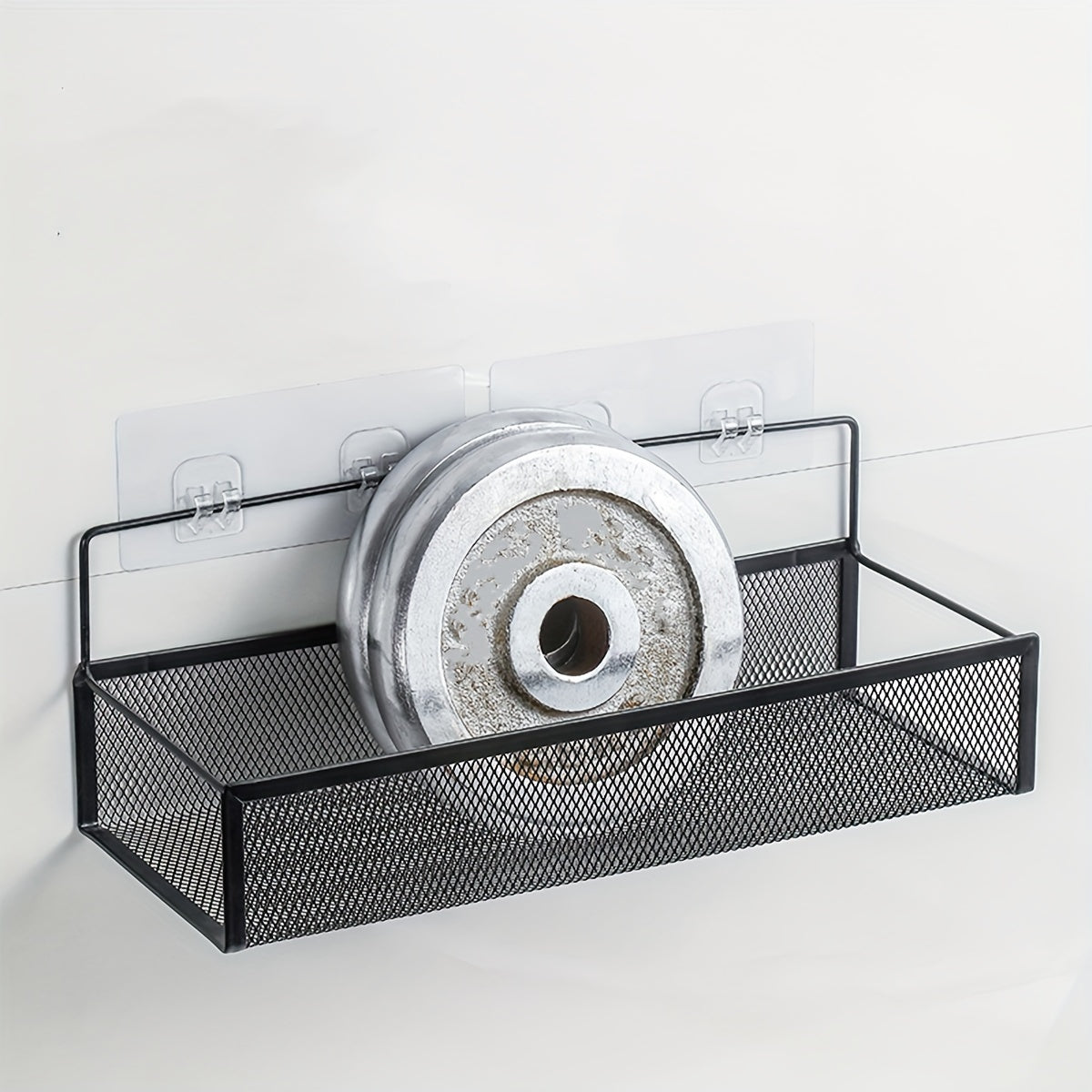 Wall-mounted Grid Storage Rack for Kitchen Supplies and Spices