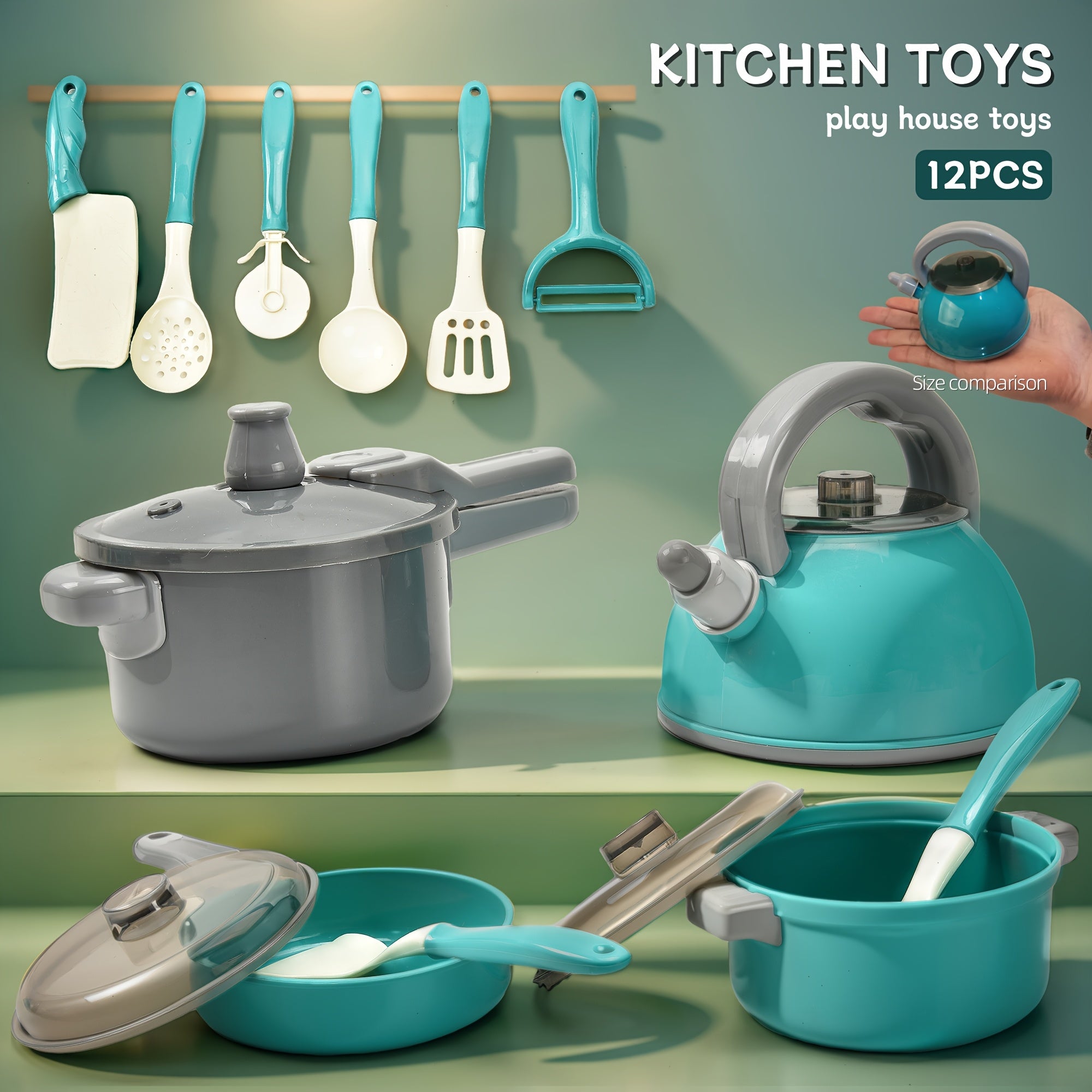 12pcs Play Kitchen Toy Set Mini Cooking Toy Birthday Gift