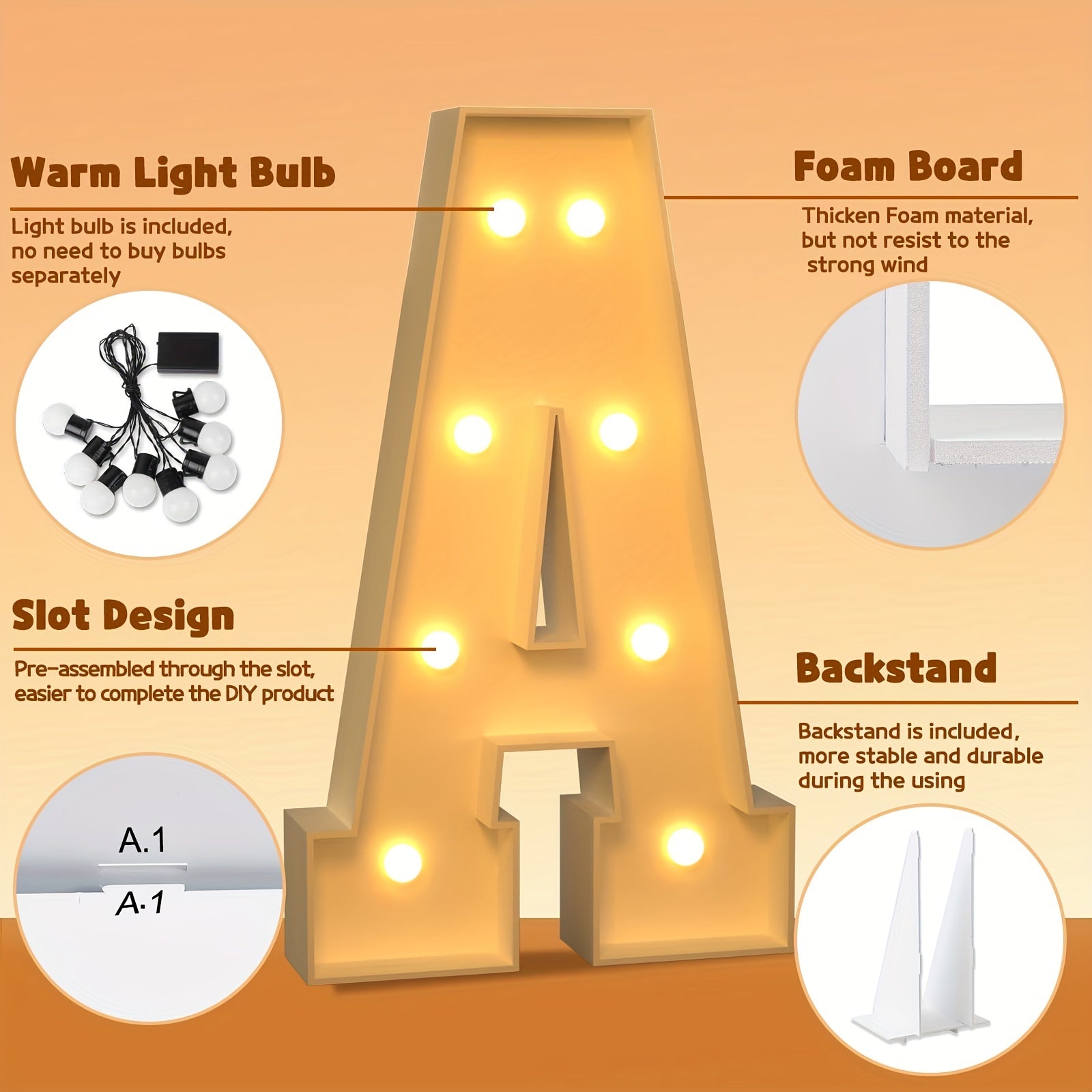 Large Light Up Letters for Room Decor