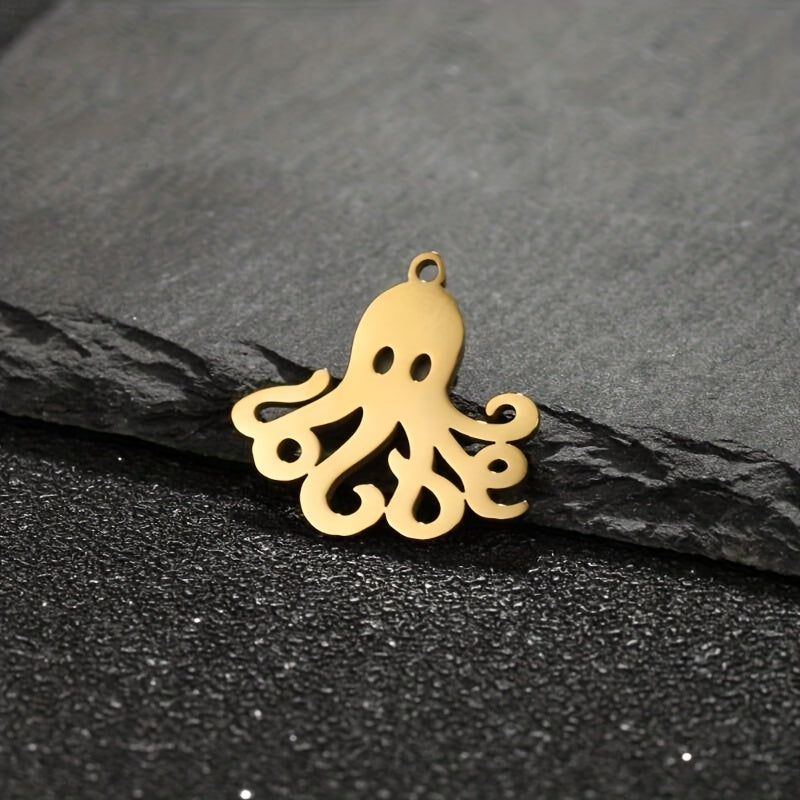 5PCS Stainless Steel Octopus Charms For DIY Jewelry Making