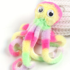 Colorful Stripe Octopus Hair Ball Keychain Female Funny Keychain Pendant