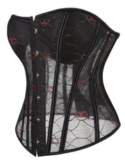 Skull Pattern Strapless Corset Tummy Control Lace Up Body Shaper