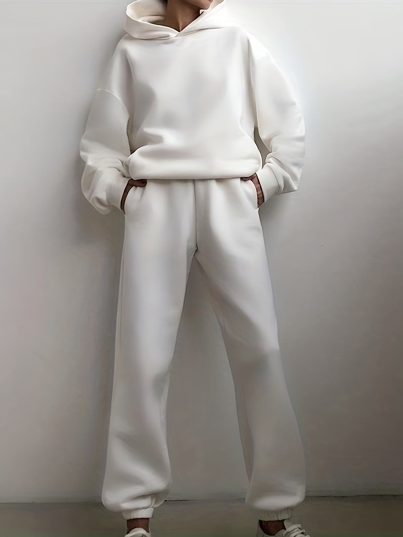 Casual Solid Two piece Set Hoodies & Jog
