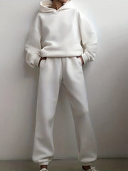 Casual Solid Two piece Set Hoodies & Jog