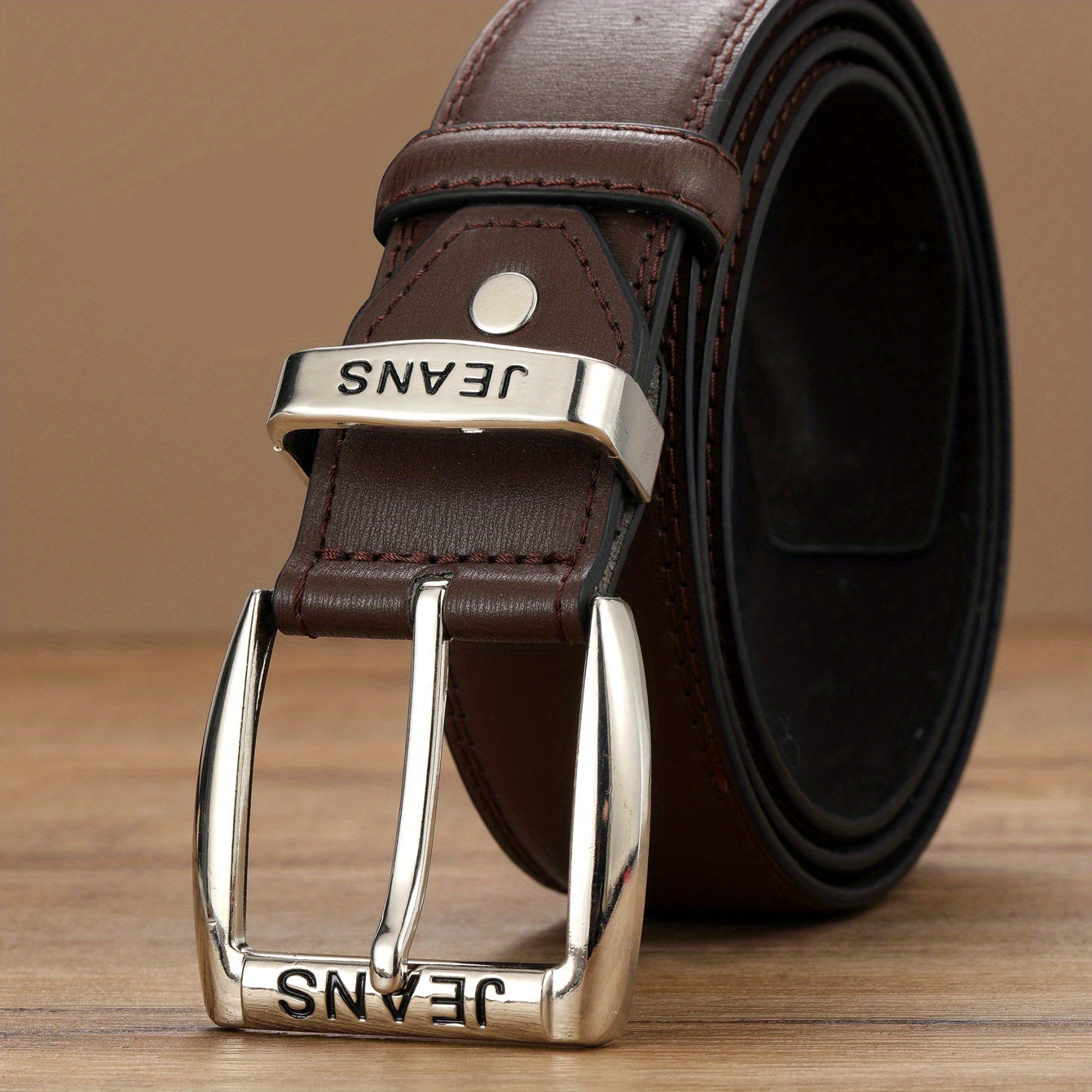Vintage Men's Double Circle Engraved Belt