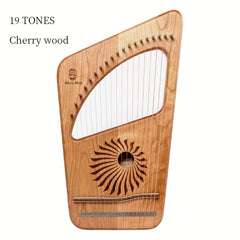 Hluru Lyre Harp 7 19 String Cherry Wood Professional Leyaqin Portable