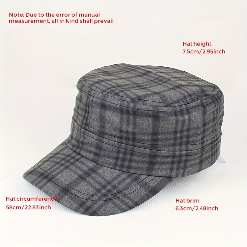 Plaid Sunshade Baseball Cap for Men Women