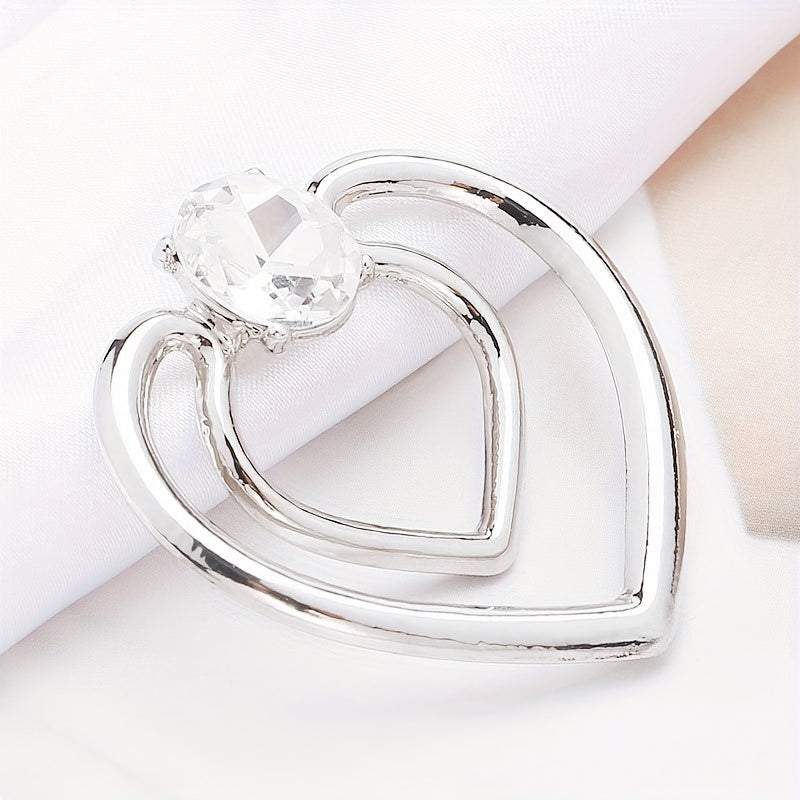 Heart Shape Scarf Buckle Faux Pearls Clothings Accessories