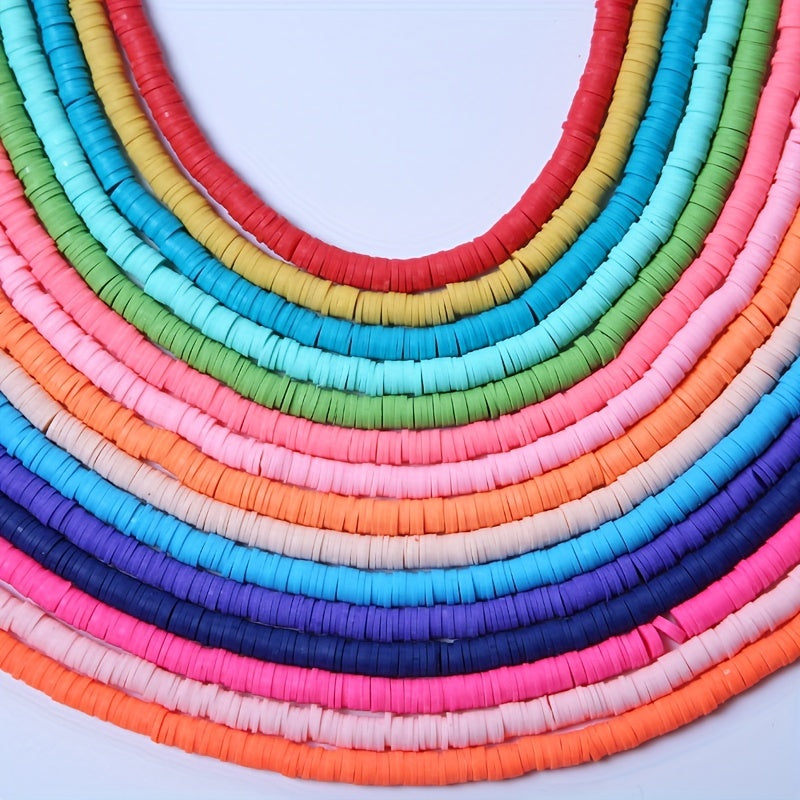350pcs 6mm Flat Round Polymer Clay Beads for DIY Jewelry Making