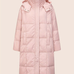 Women's Long Down Jacket with Hood for Winter Outdoor Sports