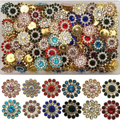 120pcs Sunflower Crystal Glass Sew On Rhinestone 14mm