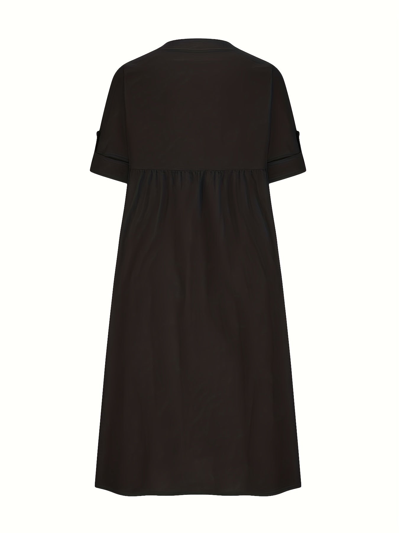  Button Up Shirt Dress Roll Up Sleeve