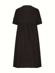  Button Up Shirt Dress Roll Up Sleeve