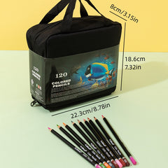 120 Professional Colored Pencils Set in Case for Sketching Drawing Art