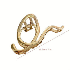 Golden Bowknot Hair Claw Clip Strong Grip Thick Hair Accessories