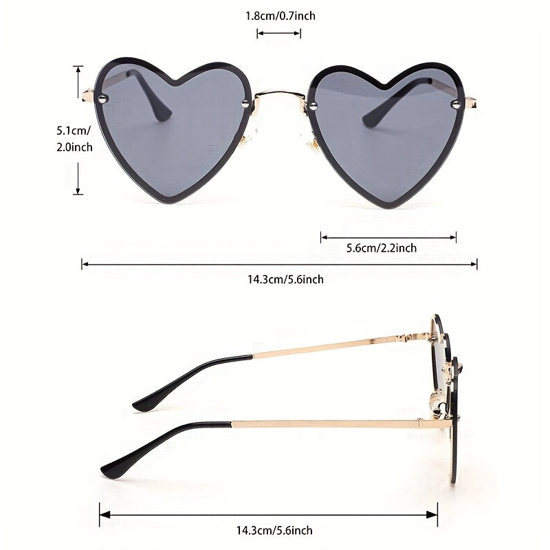 Heart Sunglasses Metal Frame UV400