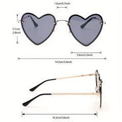 Heart Sunglasses Metal Frame UV400