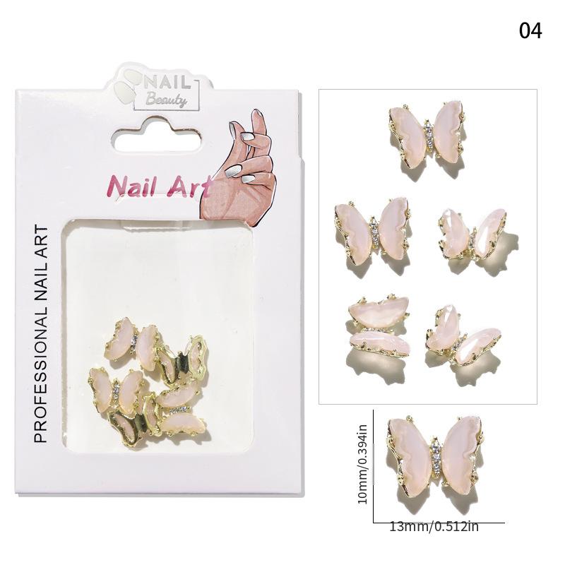 Aurora Butterfly Nail Stickers with Rhinestone Jewels for Sparkling Manicure