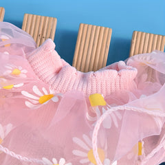 Girls Sunflower Pattern Lace Ruffled Princess Socks