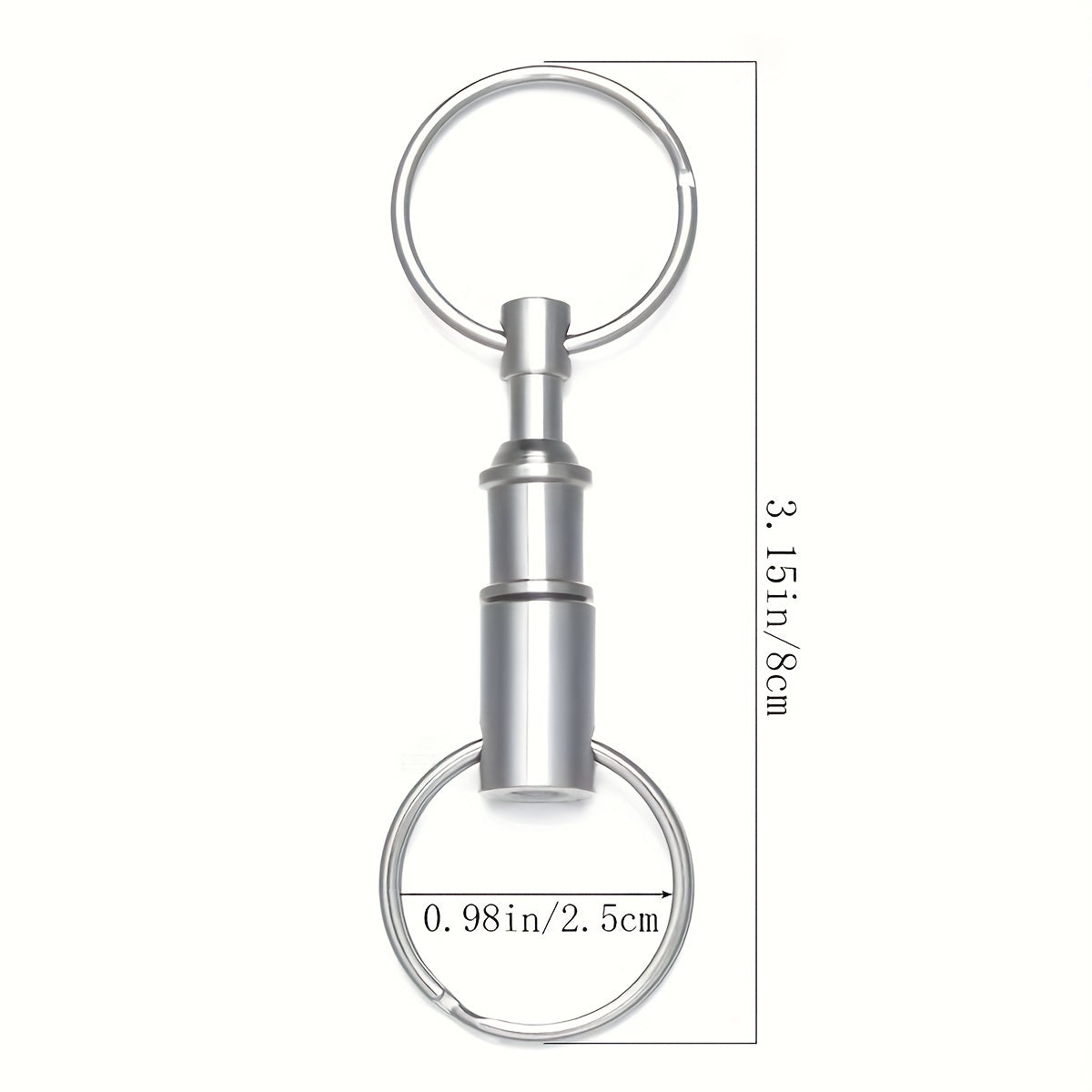 2pcs Outdoor Double Ring Keychain Quick Release Detachable Keychain