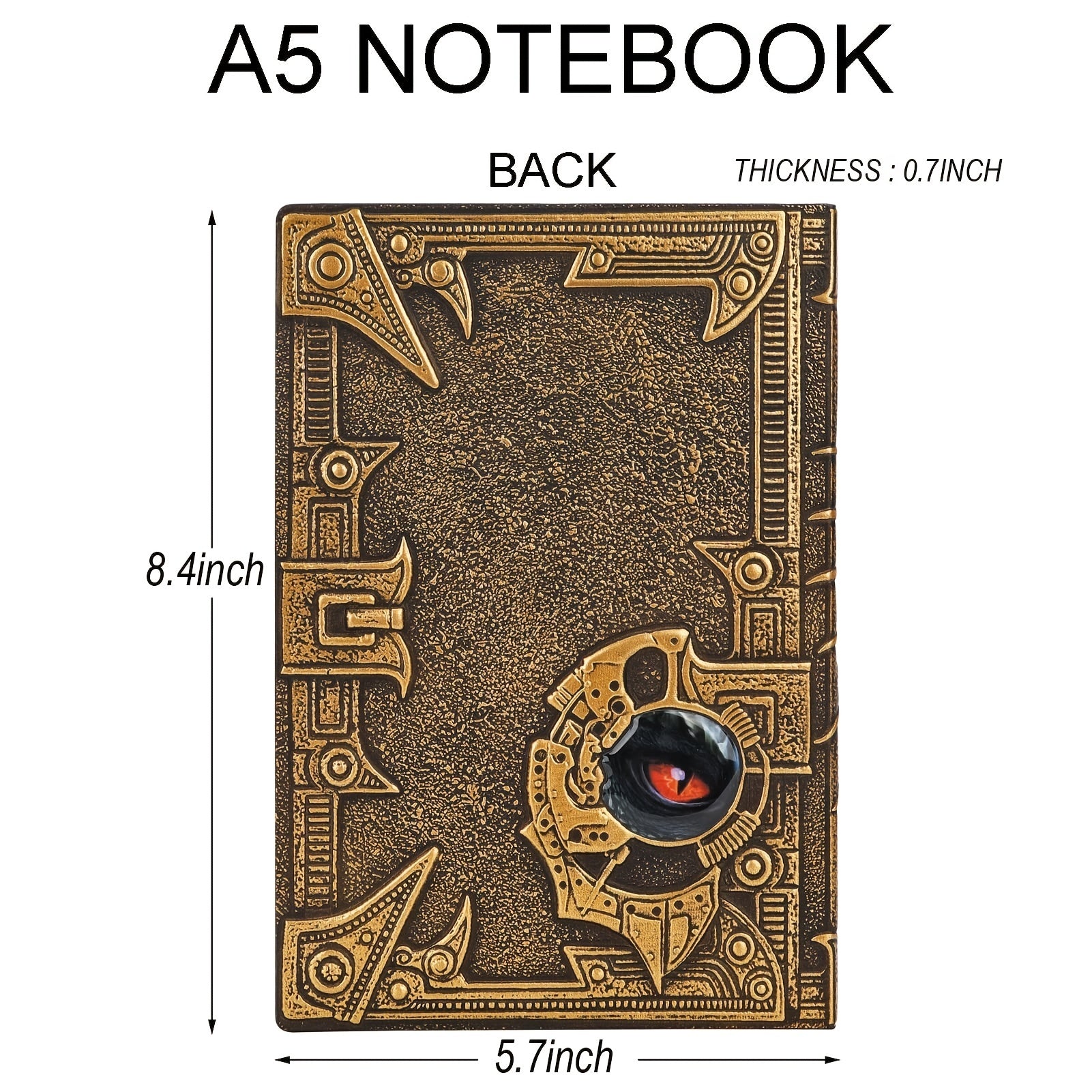 Dragon A5 Diary Notebook Embossed Leather Travel Journal