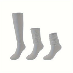 Women's Solid Calf Socks Warm & Comfy Knee High Stockings