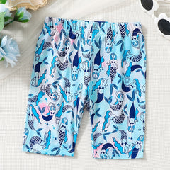 Girls' Graffiti Skinny Shorts Leggings for Outwear Dance Bike Shorts