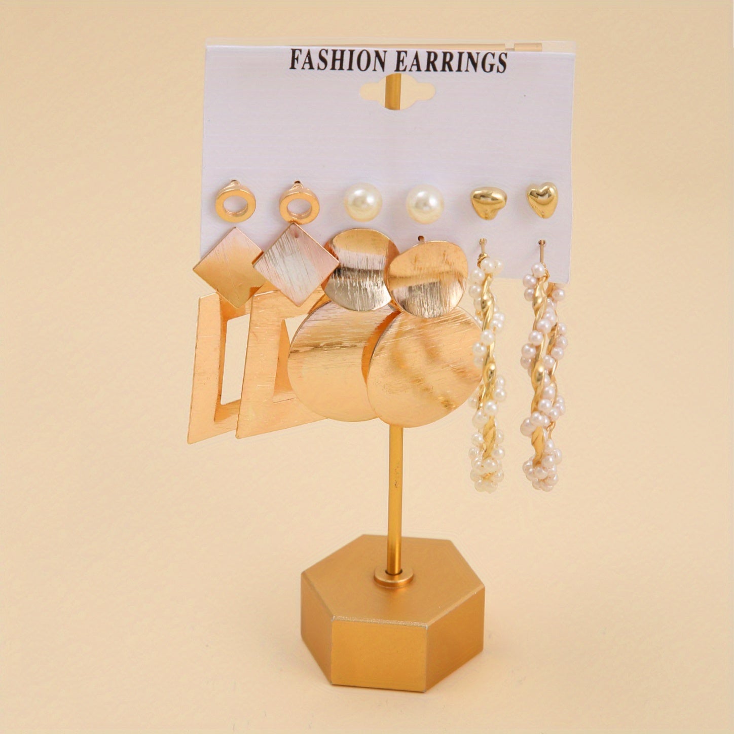 Women's Faux Pearl Butterfly Earrings Set