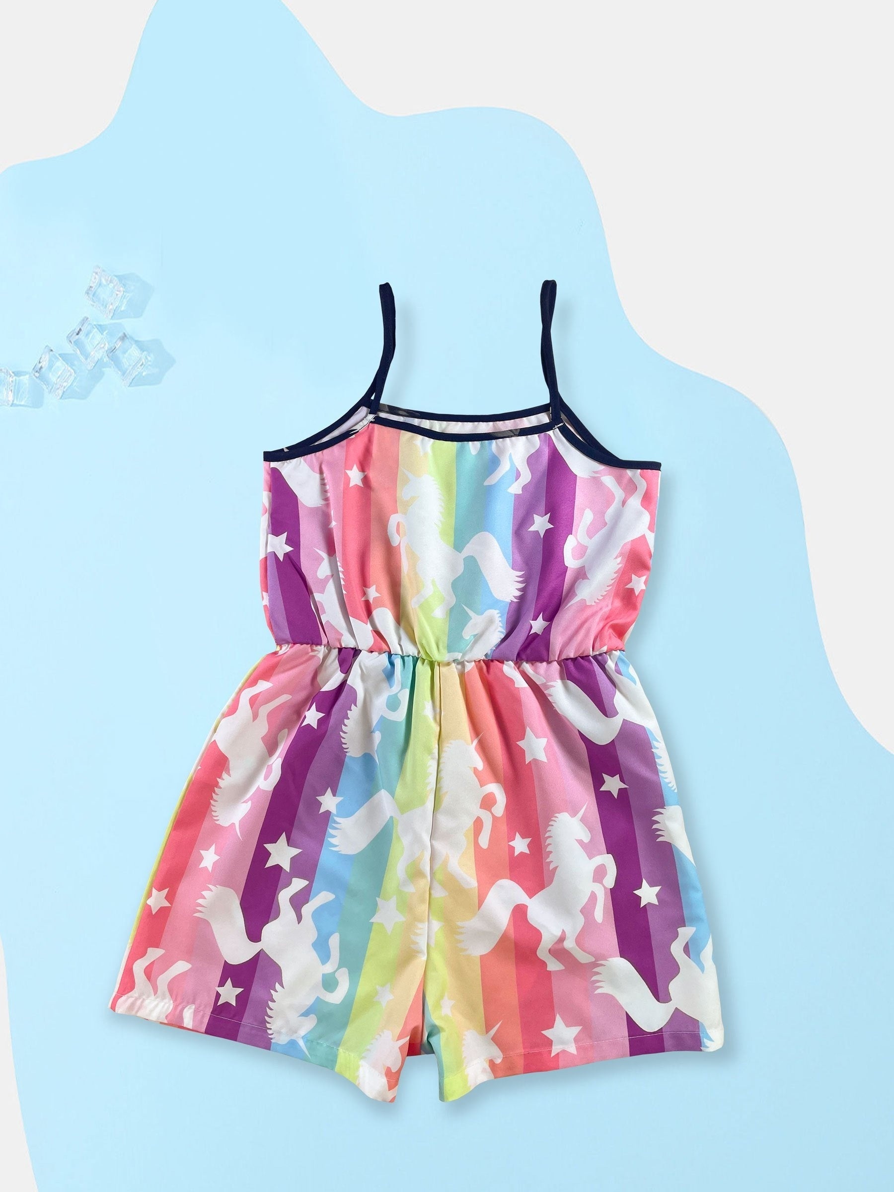 Girls' Unicorn Print Cami Romper Jumpsuit