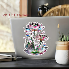 Vibrant Lotus Vinyl 2D Flat Sticker Waterproof Scratch Resistant