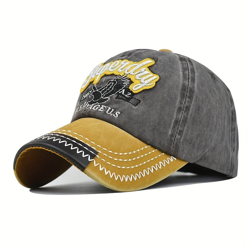Eagle Embroidered Baseball Cap Vintage Letters Sun Hat