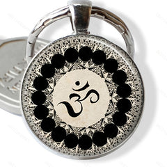 Om Time Gemstone Keychain