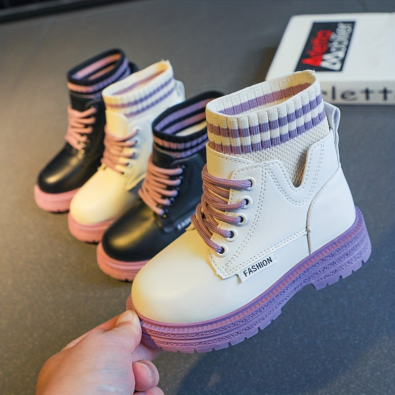 Girls Ankle Lace Up Boots Non Slip Comfortable Indoor Outdoor Travel