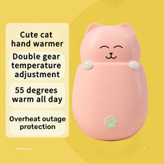 Stay Warm & Pink Pet Cat Rechargeable Hand Warmer 2 Gear Adjustment