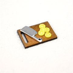 Miniature Fruit Cutting Scene Ornament for Dollhouses