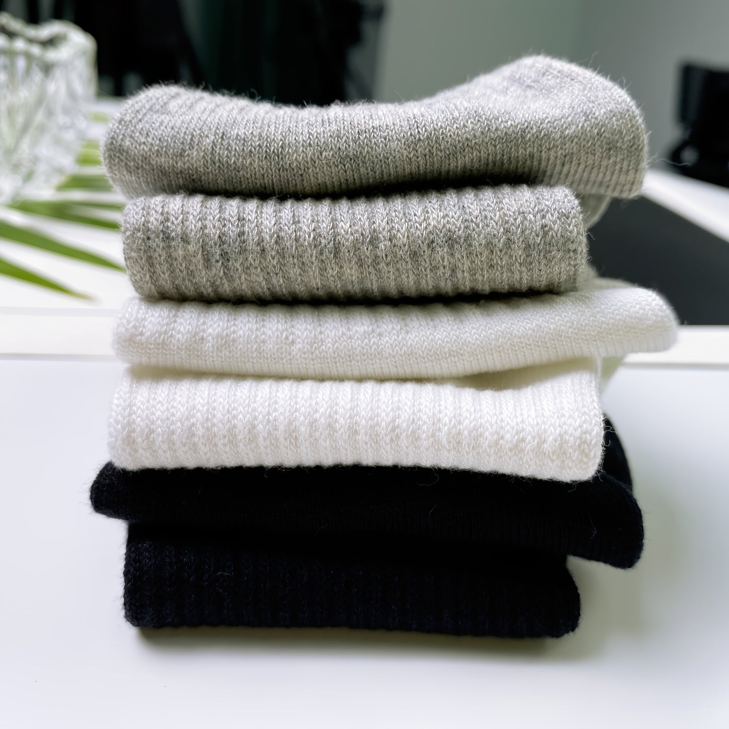 3 Pairs Mid Tube Socks Casual Sporty Breathable Crew Length Women's Stockings