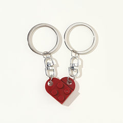 Couple Heart Keychain Set - Boyfriend Girlfriend Matching Gift