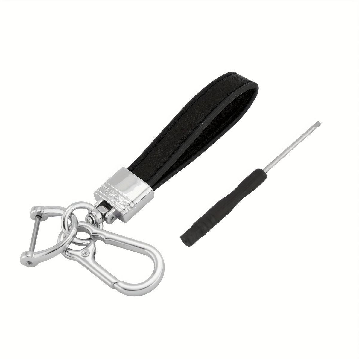 Leather Car Keychain Metal Key Chain Car Fob Key Holder