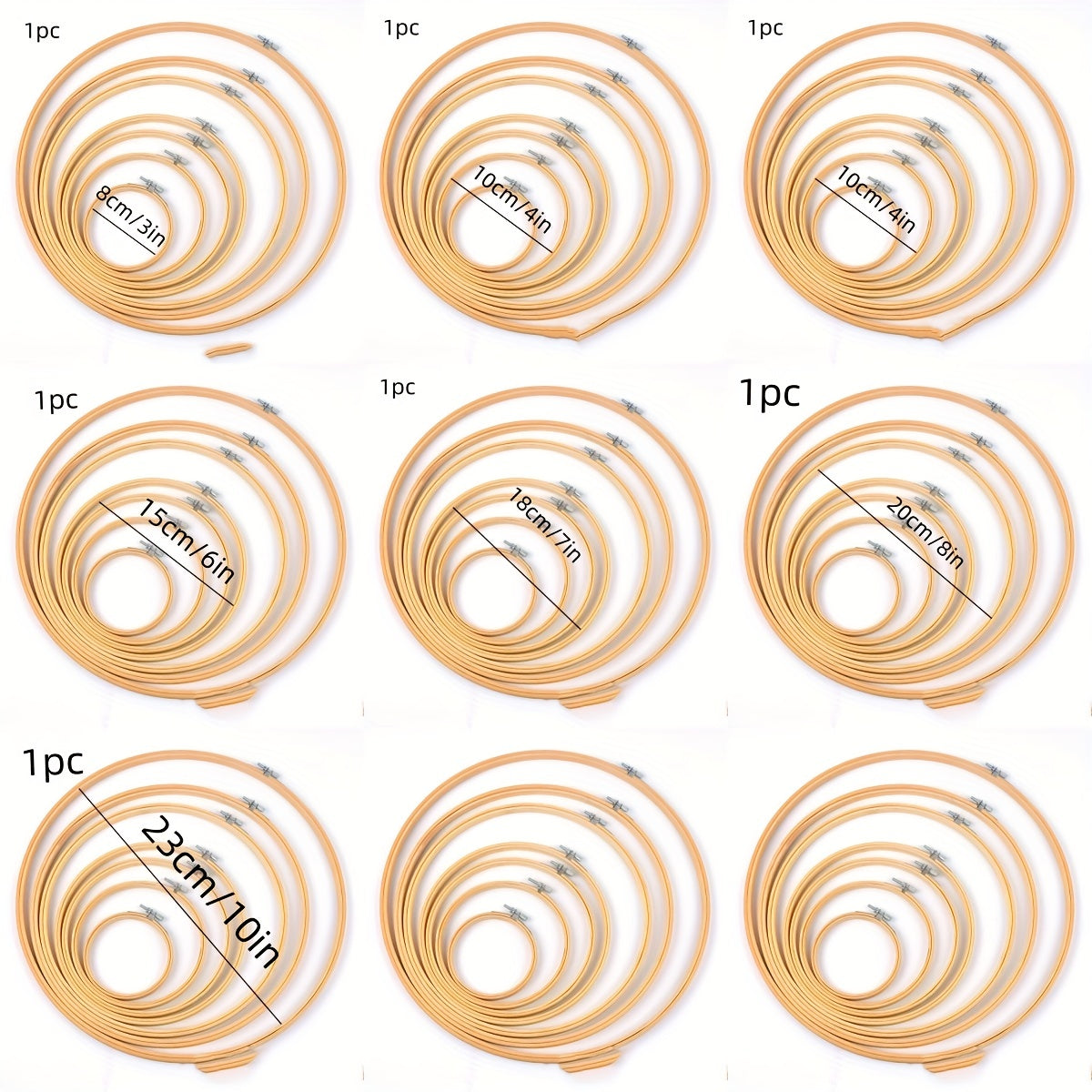 Bamboo Embroidery Stretch Adjustable Cross Stitch Hoop Tool