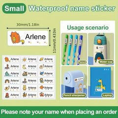 Waterproof Name Sticker 180pcs School Label Preschool Stationery Ta