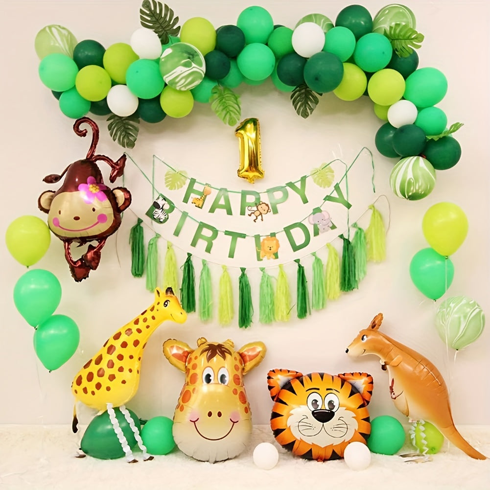 9pcs Jungle Animals Helium Balloons for Birthday Party