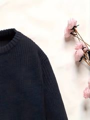 Baby Boys Long Sleeves Crew Neck Knit Sweaters Pullovers For Spring Autumn