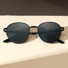 Retro Round Sunglasses Anti Glare Metal Glasses UV400