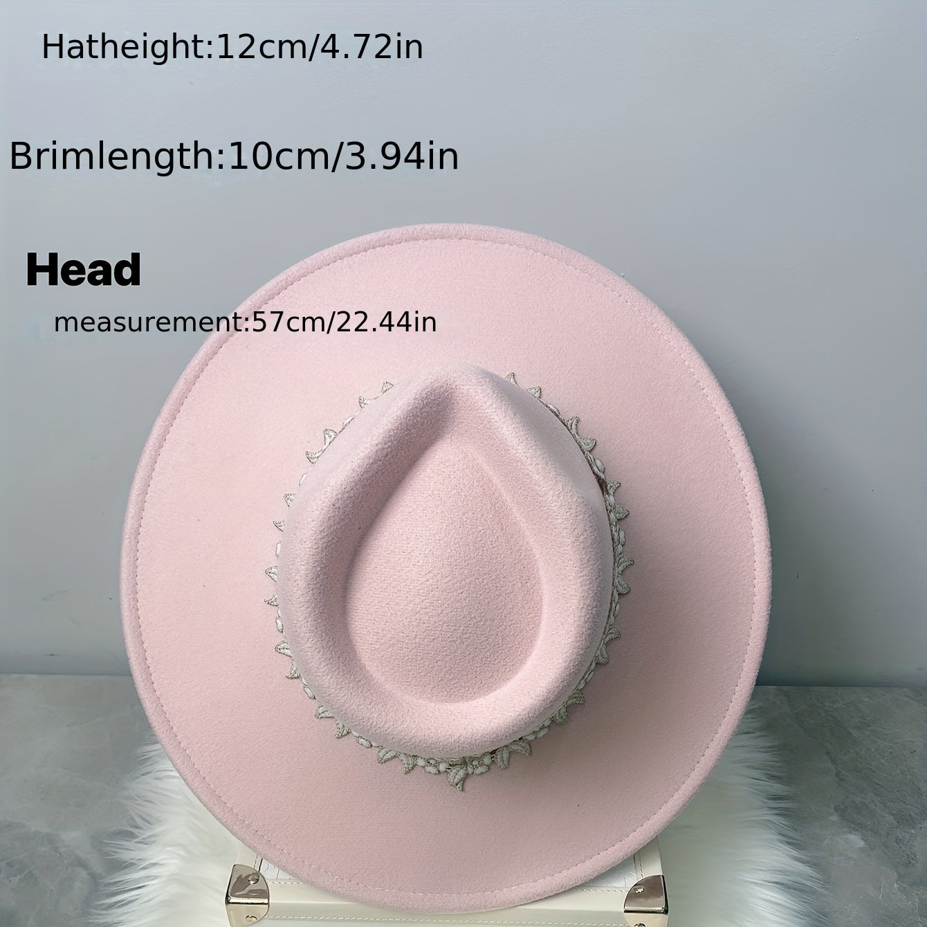 Pink Lace Flower Fedora Felt Hat for Women