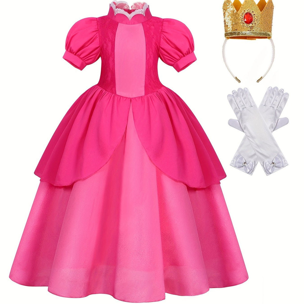 Cartoon Princess Dress For Girls Peach Costumes Princess Dress Girls