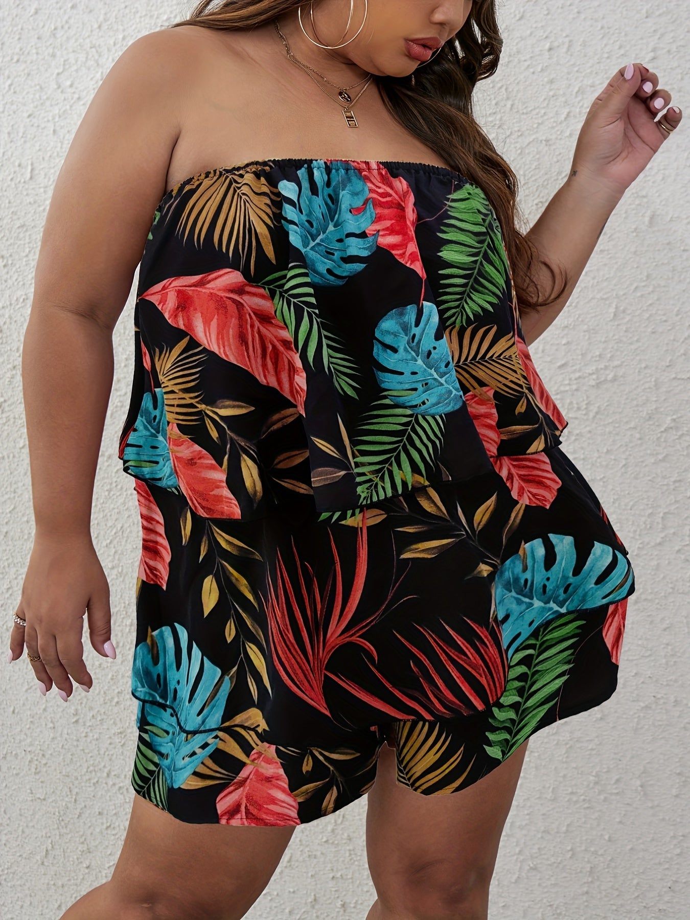  Tribal Print Tube Top & Shorts Set