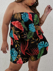  Tribal Print Tube Top & Shorts Set