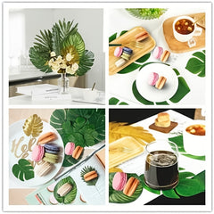 72pcs Artificial Tropical Palm Leaves Monstera Leaves Safari Jungle Leaf
