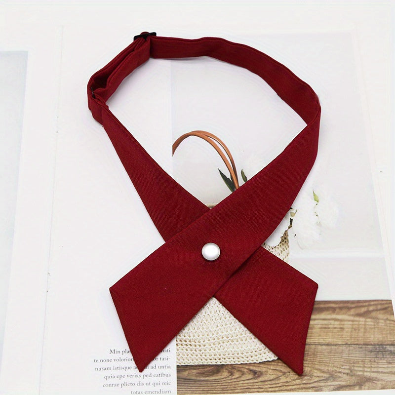 Adjustable Cross Bow Ties Solid Shirt Tie For Men & Women